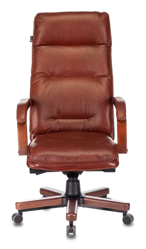Кресло руководителя Бюрократ T-9927WALNUT светло-коричневый Leather Eichel кожа крестов. металл/дерево