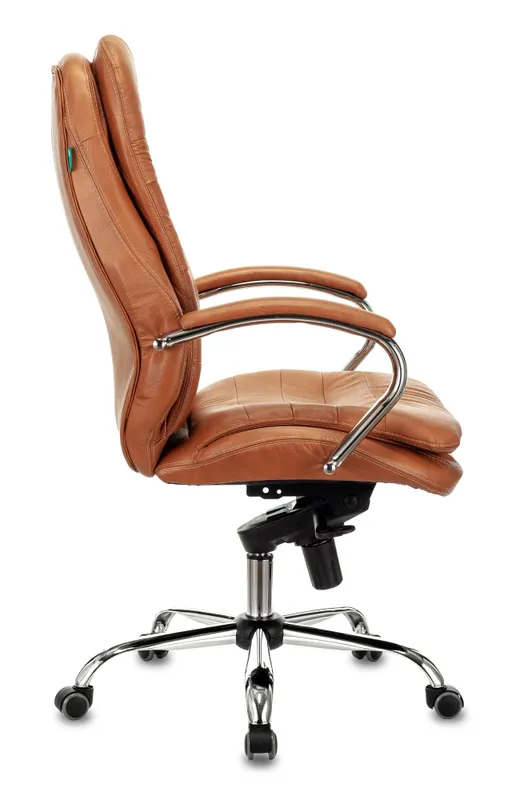 Кресло руководителя Бюрократ T-9950 рыжий Leather Ontano кожа крестов. металл хром