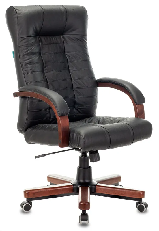 Кресло руководителя Бюрократ KB-10WALNUT черный кожа крестов. металл/дерево