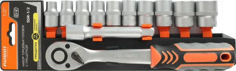 Набор торцевых головок Patriot SSR-1/2 в комплекте 12 предметов (350004500)