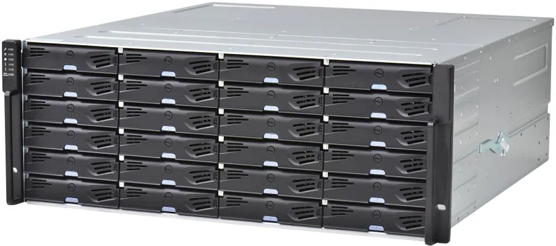Система хранения данных Infortrend EonStor DS 3000U 2U/24bay Dual controller 2x12Gb/s SAS EXP., 8x1G Iscsi +4x host board, 2x4GB, 2x(PSU+FAN), 2x(SuperCap.+Flash),1xRackmount kit(ESDS 4024USC-J)