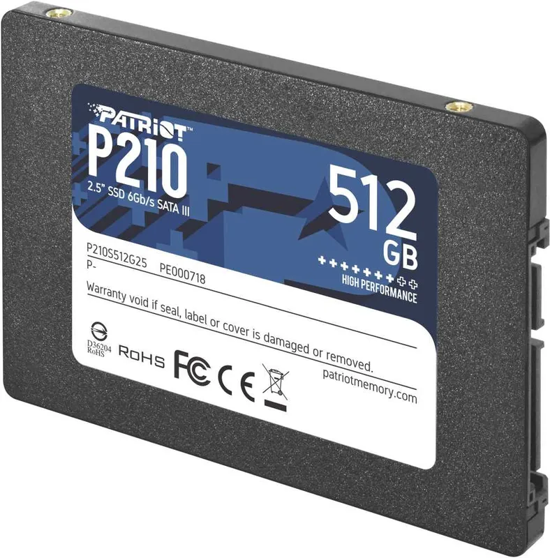 Твердотельный накопитель Patriot P210 512GB SATA3 2.5" 520/430 512GB 3D