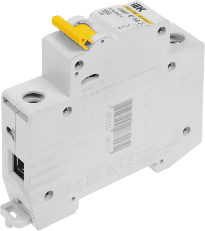 Выключатель автоматический IEK MVA20-1-010-C ВА47-29 10A тип C 4.5kA 1П 230/400В 1мод белый (упак.:1шт)