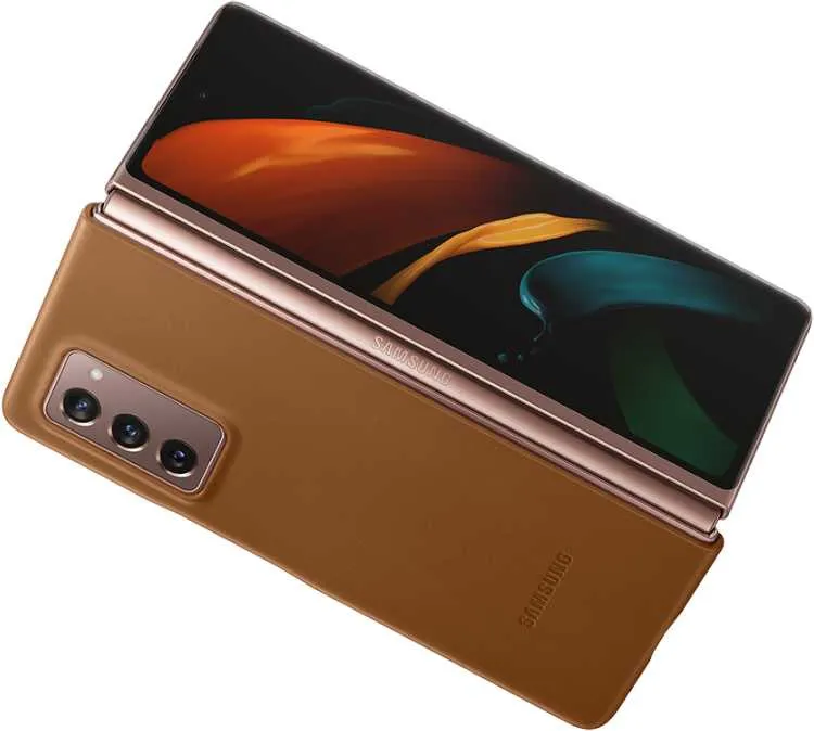 Чехол (клип-кейс) Samsung для Samsung Galaxy Z Fold2 Leather Cover коричневый (EF-VF916LAEGRU)