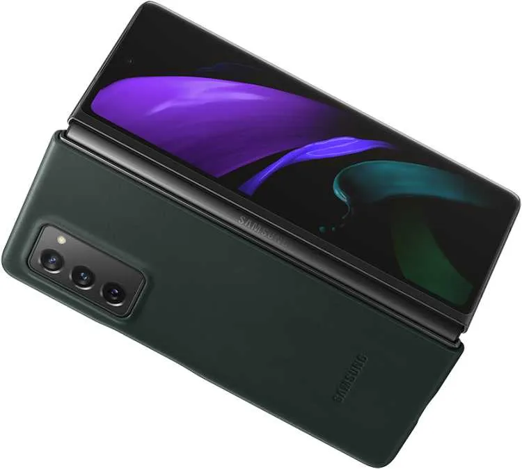 Чехол (клип-кейс) Samsung для Samsung Galaxy Z Fold2 Leather Cover зеленый (EF-VF916LGEGRU)