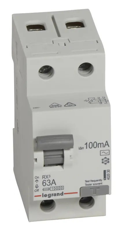 Выключатель дифф.тока УЗО Legrand RX3 402030 63A 100мА AC 2П 230В 2мод