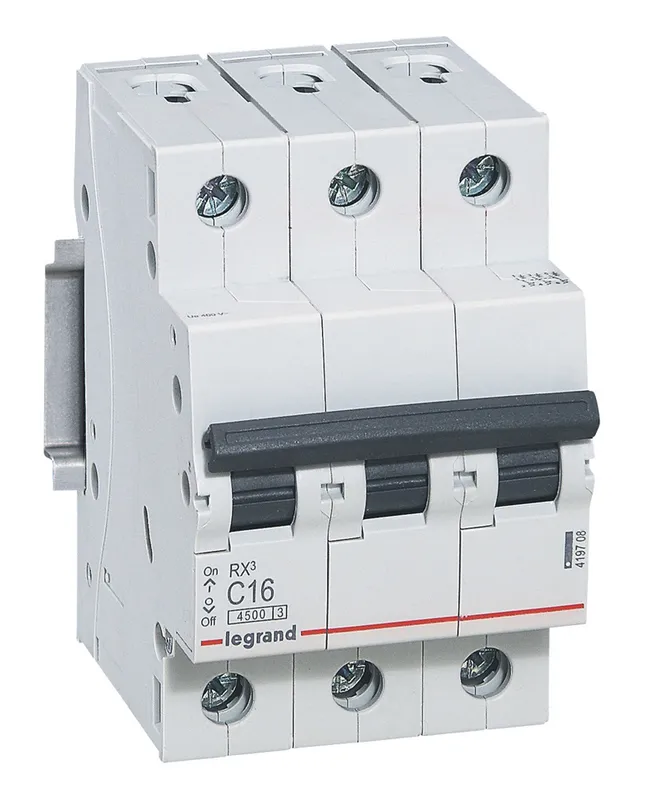 Выключатель автоматический Legrand 419708 RX3 16A тип C 4.5kA 3П 400В 3мод