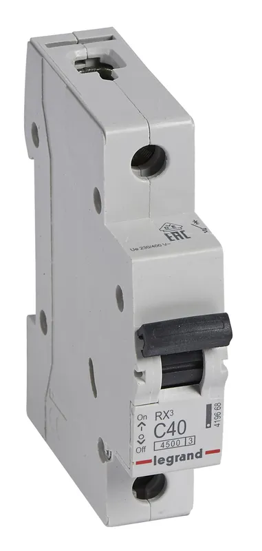 Выключатель автоматический Legrand 419668 RX3 40A тип C 4.5kA 1П 230В 1мод