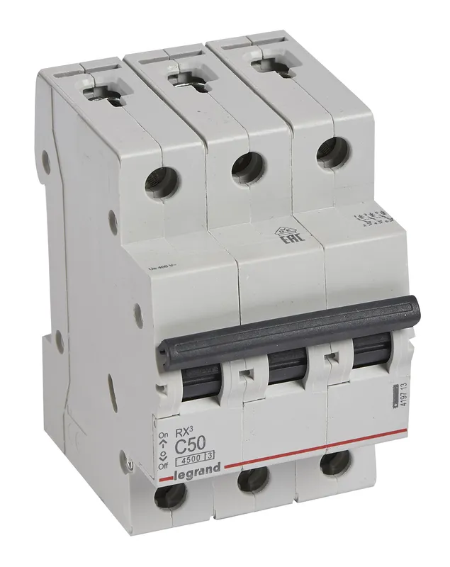 Выключатель автоматический Legrand 419713 RX3 50A тип C 4.5kA 3П 400В 3мод