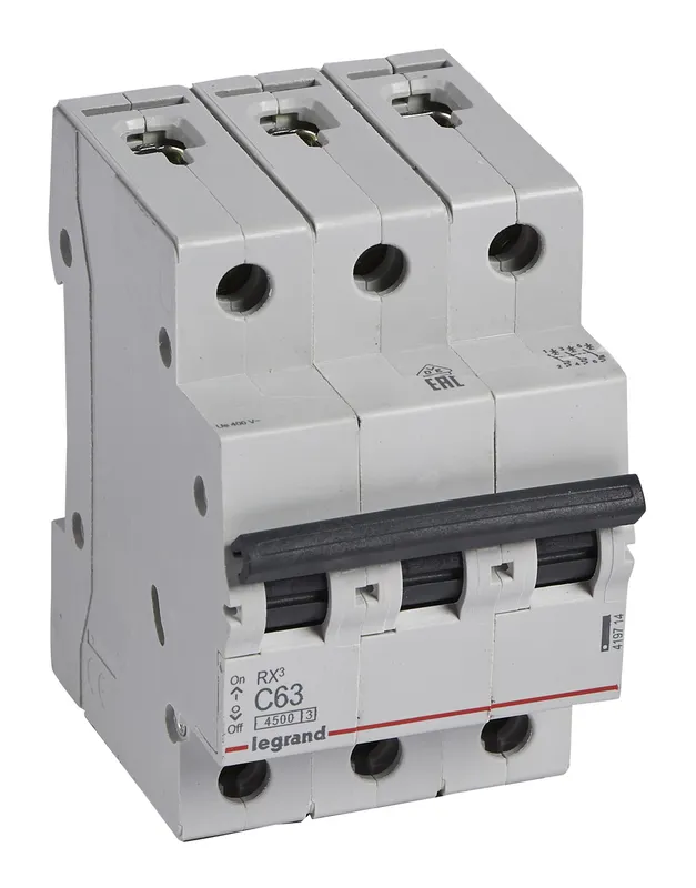 Выключатель автоматический Legrand RX3 419714 63A тип C 4.5kA 3П 400В 3мод