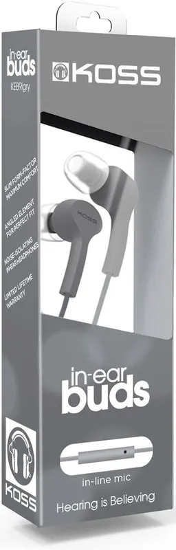 Гарнитура вкладыши Koss KEB9iGRY 1.2м серый проводные в ушной раковине (15118051)