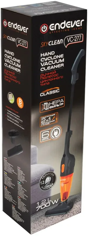 Пылесос ручной Endever Skyclean VC-277 700Вт темно-серый/оранжевый