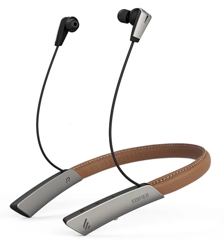 Гарнитура вкладыши Edifier W380NB 0.5м черный/коричневый беспроводные bluetooth шейный обод