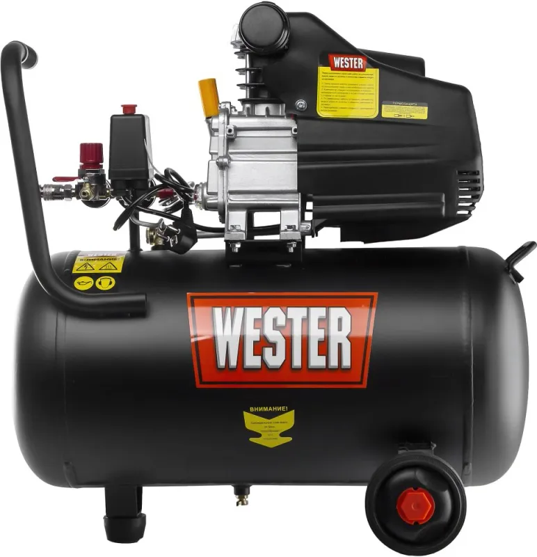 Компрессор поршневой Wester WK1500/50 масляный 190л/мин 50л 1500Вт черный