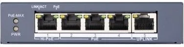 Коммутатор Hikvision DS-3E0505HP-E 5x1Гбит/с 3PoE+ 1PoE++ 60W неуправляемый