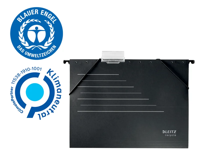 Папка подвесная Leitz Alpha 19210095 A4 картон черный с огранич.формата