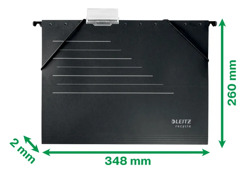 Папка подвесная Leitz Alpha 19210095 A4 картон черный с огранич.формата