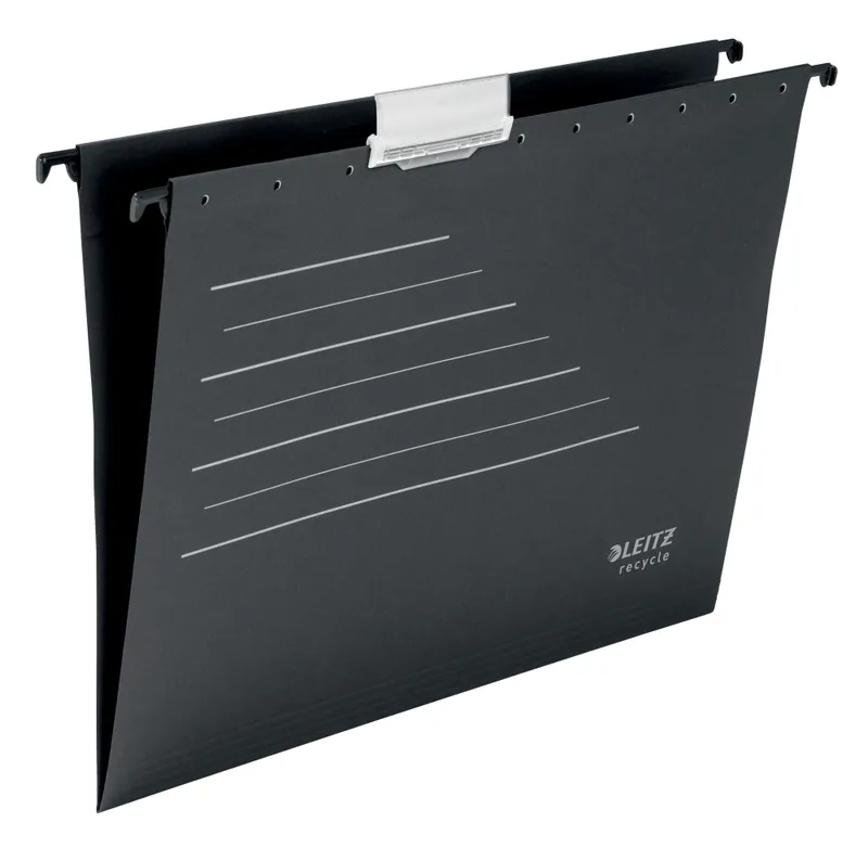 Папка подвесная Leitz Alpha 19210095 A4 картон черный с огранич.формата