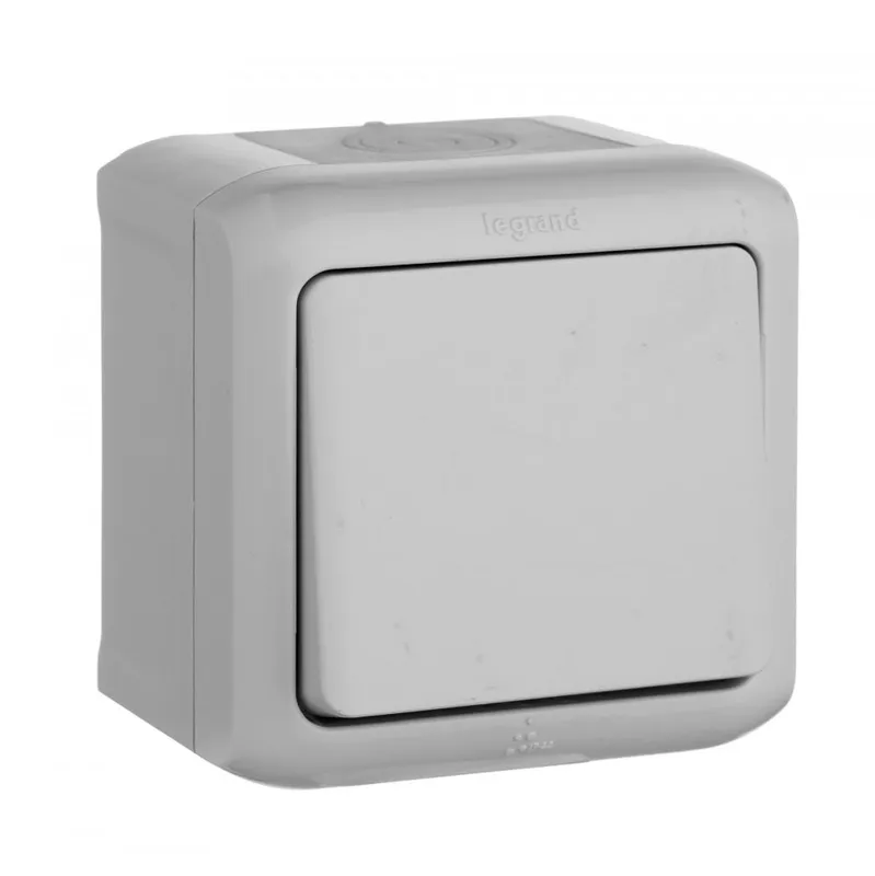 Выключатель Legrand Quteo откр. 1кл. IP44 серый (782330)