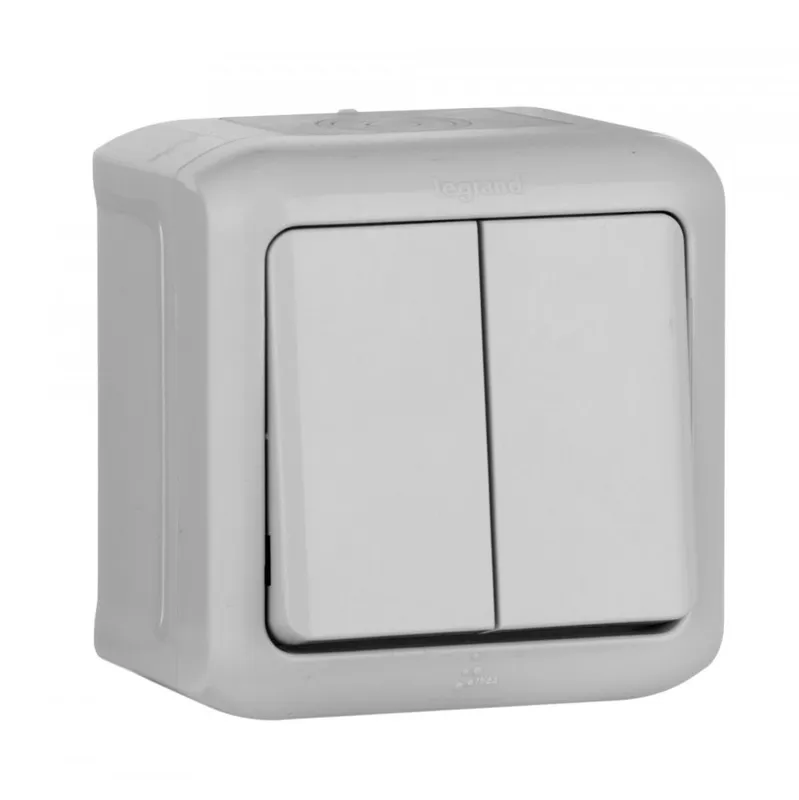 Выключатель Legrand Quteo 2кл. IP44 серый (782332)
