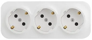 Розетка силов. (3 розетки) Legrand Quteo (782218) откр. зазем. штор. IP20 белый