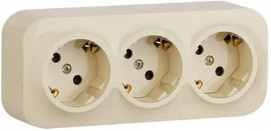 Розетка силов. (2 розетки) Legrand Quteo (782248) откр. зазем. штор. IP20 слоновая кость