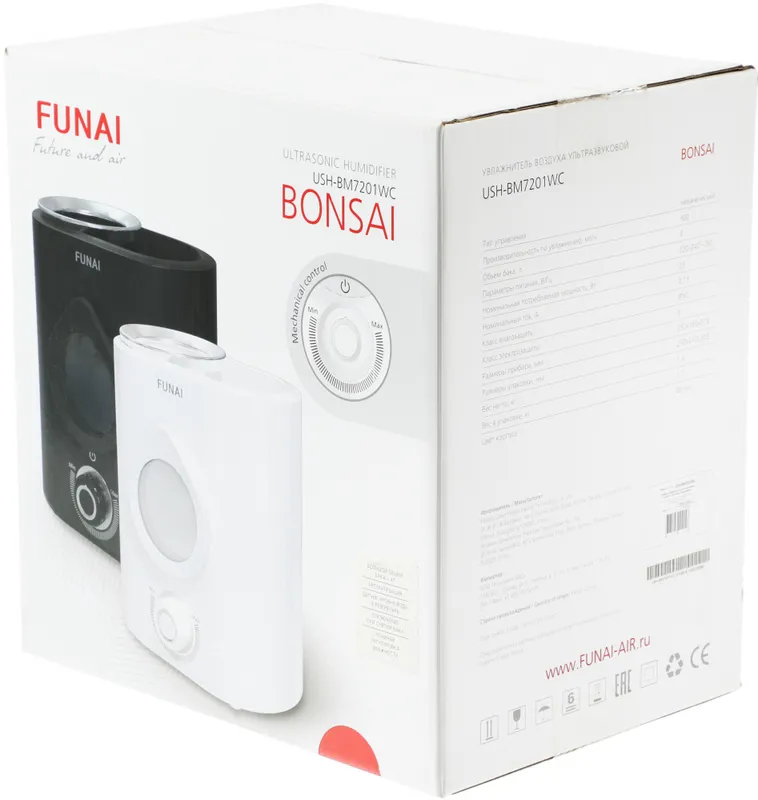 Увлажнитель воздуха Funai USH-BM7201WC 25Вт (ультразвуковой) белый