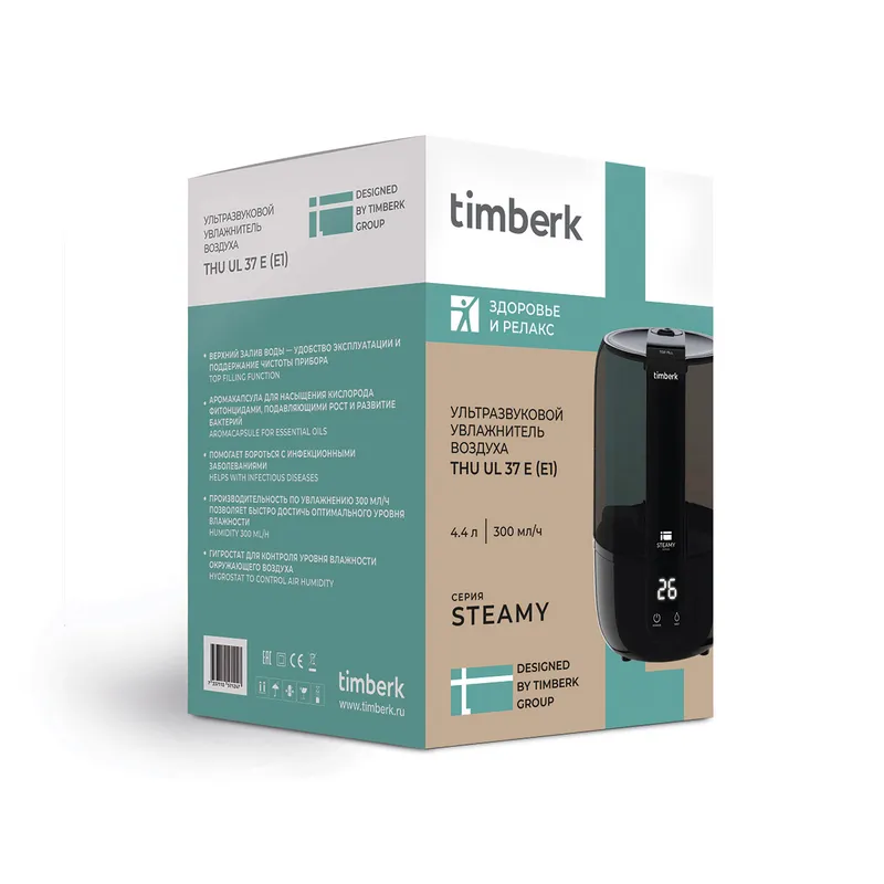 Увлажнитель воздуха Timberk THU UL 37 E (E1) 23Вт (ультразвуковой) черный