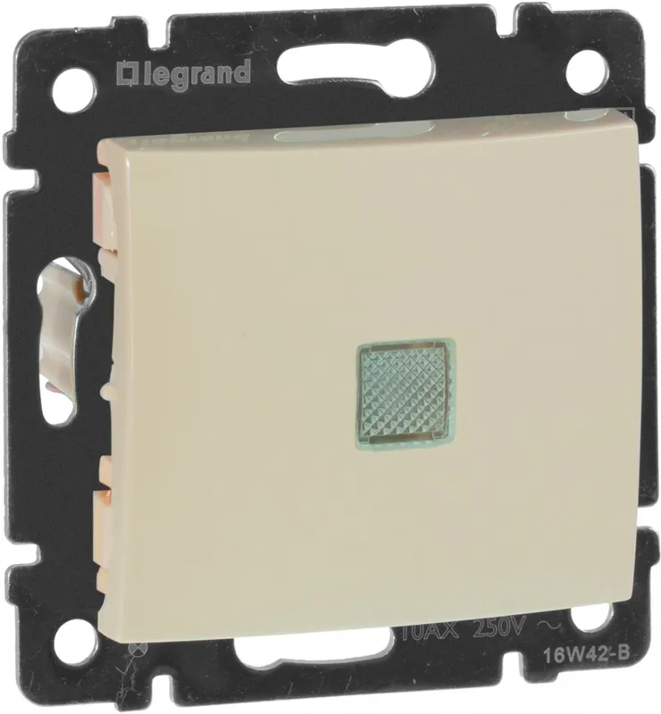 Выключатель Legrand Valena скрыт. 1кл. с подсветкой IP20 слоновая кость (774310)