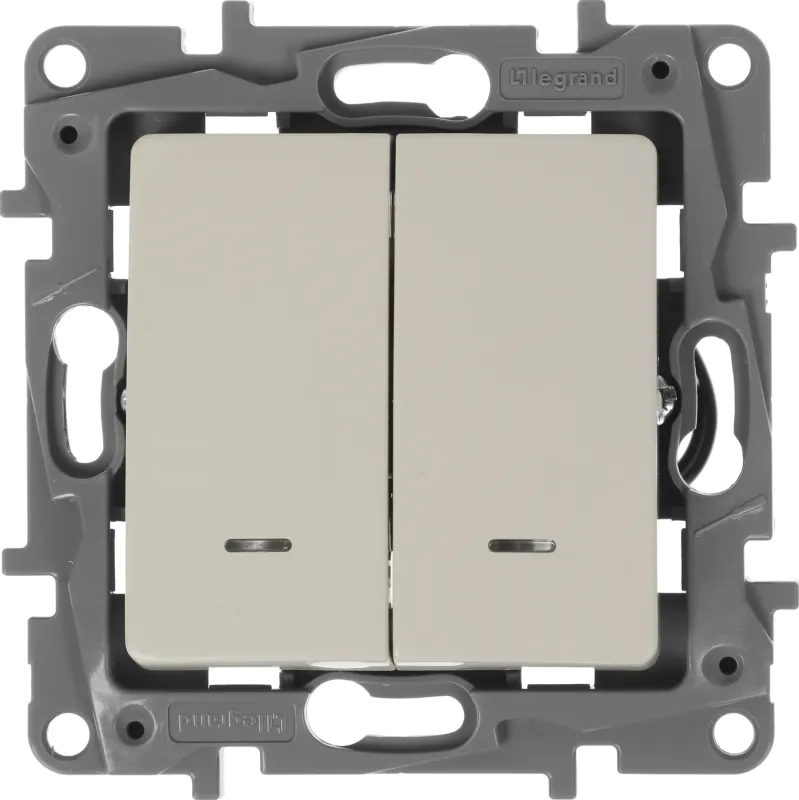 Выключатель Legrand Etika скрыт. 2кл. с подсветкой IP20 слоновая кость (672304)