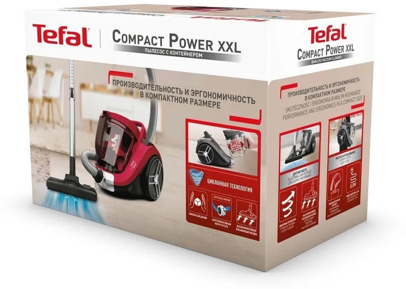 Пылесос Tefal TW4853EA 550Вт черный/красный