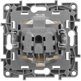 Розетка силов. Legrand Etika 672222 скрыт. зазем. штор. IP21 белый
