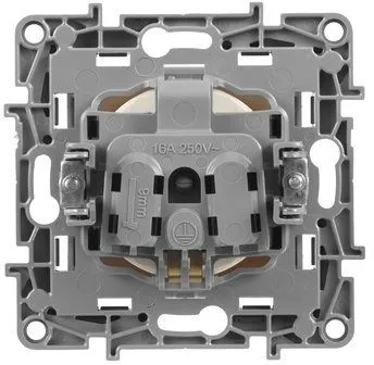Розетка силов. Legrand Etika 672321 скрыт. зазем. IP21 слоновая кость