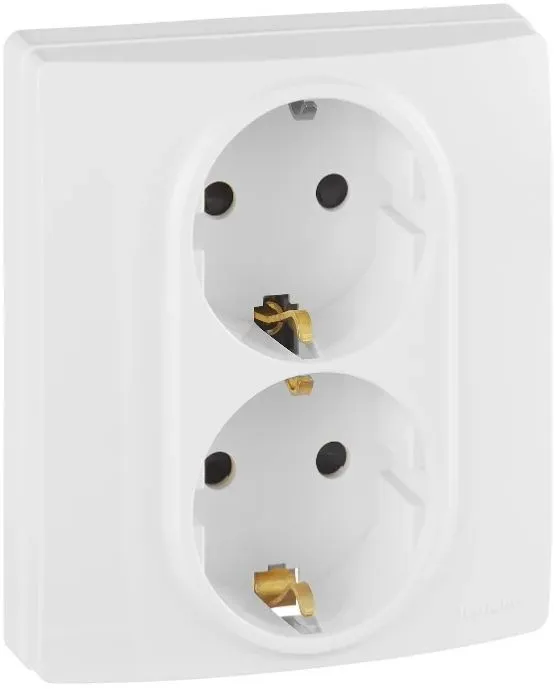 Розетка силов. Legrand Etika 672233 2розет. скрыт. зазем. штор. IP21 белый