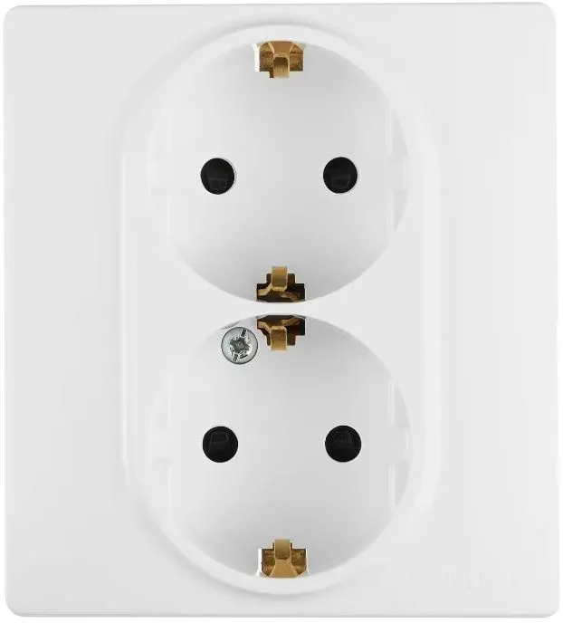 Розетка силов. Legrand Etika 672233 2розет. скрыт. зазем. штор. IP21 белый