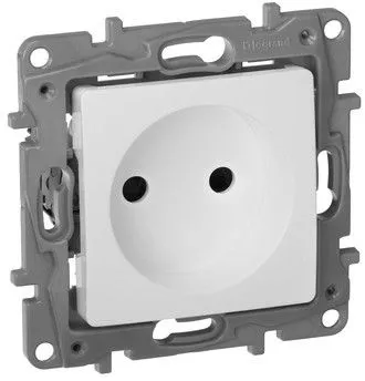 Розетка силов. Legrand Etika 672234 скрыт. штор. IP21 белый