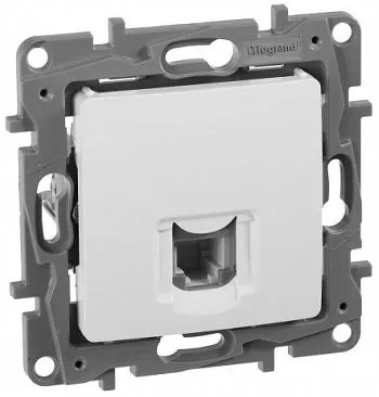 Розетка телеф. Legrand Etika 672240 скрыт. белый