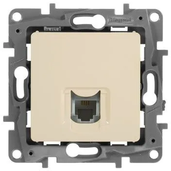 Розетка телеф. Legrand Etika 672340 скрыт. слоновая кость