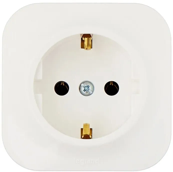 Розетка силов. Legrand Quteo 782211 откр. зазем. IP20 белый