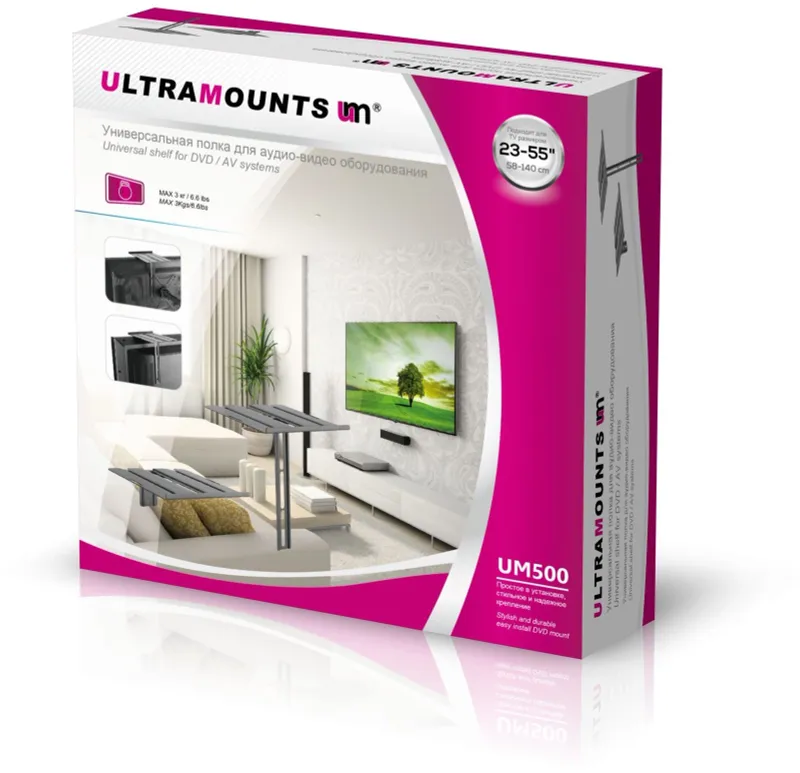 Кронштейн-подставка для DVD и AV систем Ultramounts UM500 черный макс.3кг настенный