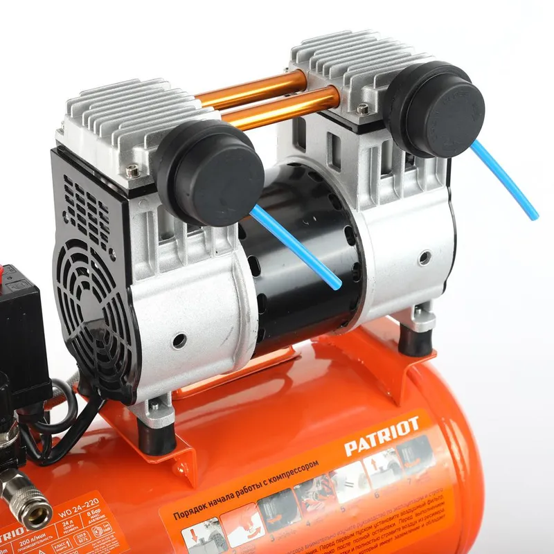 Компрессор поршневой Patriot WO 24-220 безмасляный 200л/мин 24л 1250Вт оранжевый