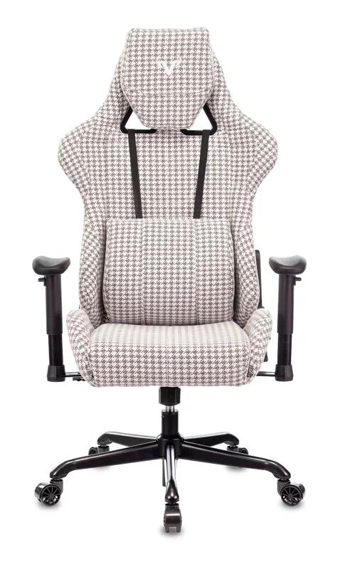 Кресло игровое Zombie VIKING LOFT серый Morris-1 гусин.лапка с подголов. крестов. металл