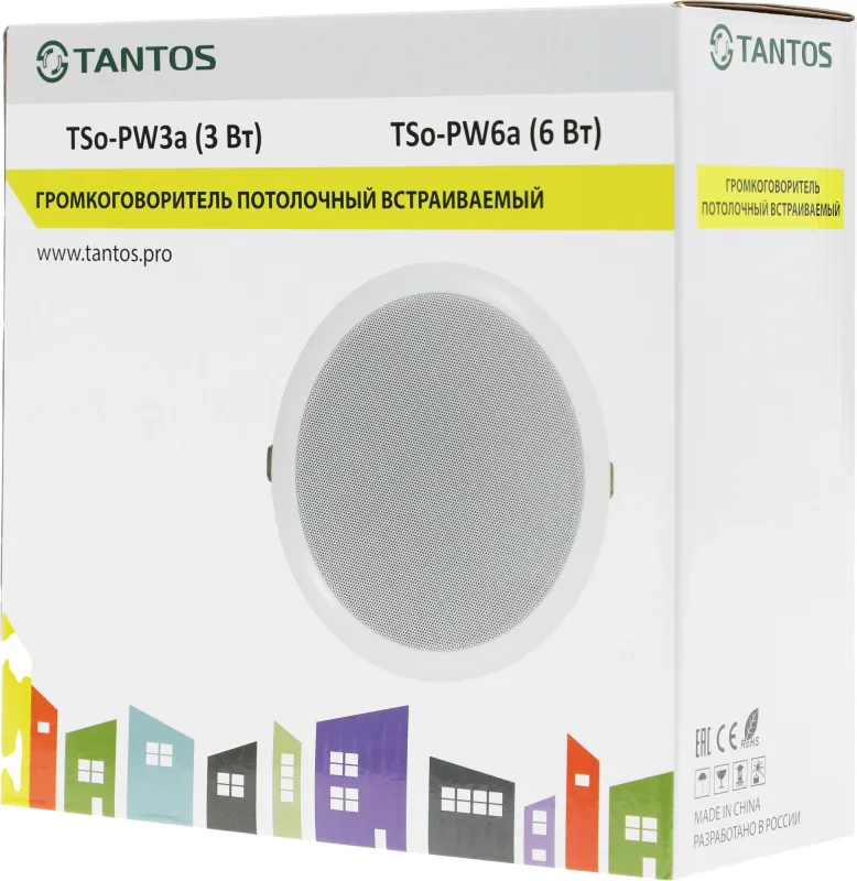 Громкоговоритель Tantos TSo-PW6a потолочный 6Вт белый (00-00026408)
