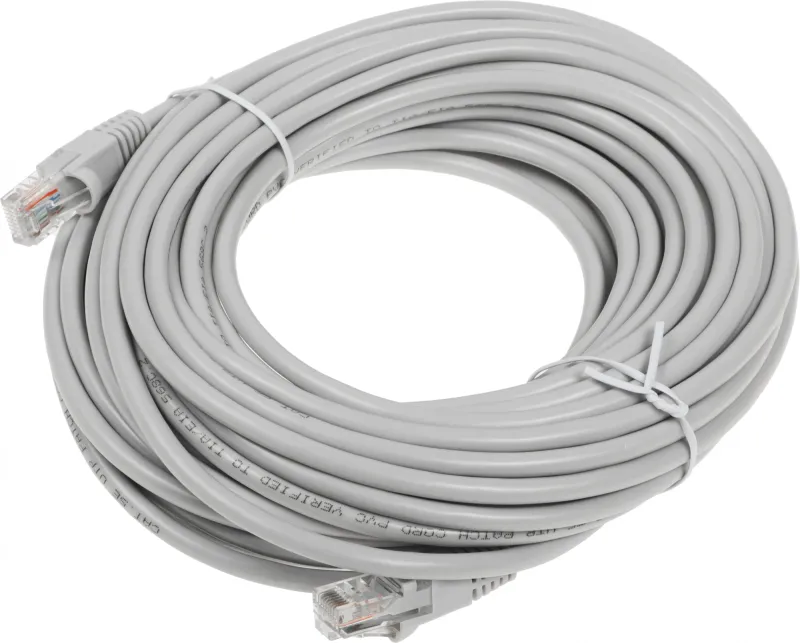 Патч-корд Buro UTP-5E-15M-G UTP 4 пары cat.5E CCA molded 15м серый RJ-45 (m)-RJ-45 (m)