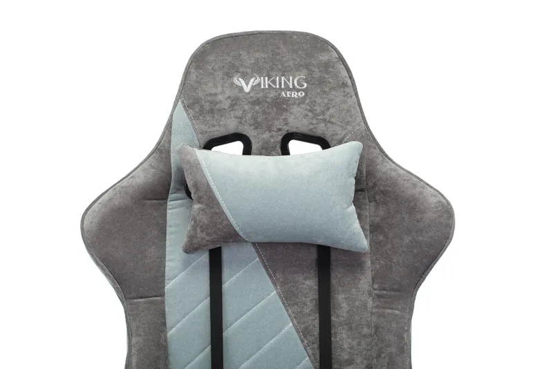 Кресло игровое Zombie VIKING X Fabric серо-голубой с подголов. крестов. пластик