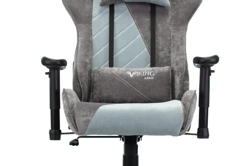Кресло игровое Zombie VIKING X Fabric серо-голубой с подголов. крестов. пластик