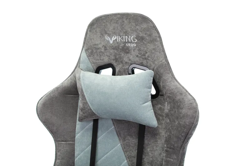 Кресло игровое Zombie VIKING X Fabric серо-голубой с подголов. крестов. пластик