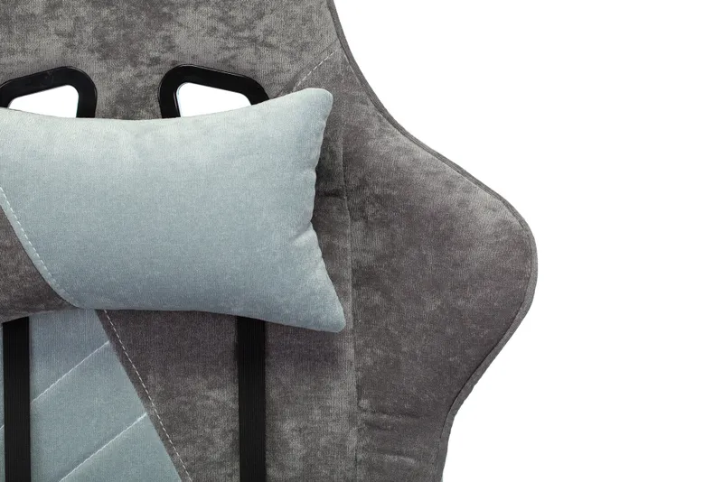 Кресло игровое Zombie VIKING X Fabric серо-голубой с подголов. крестов. пластик