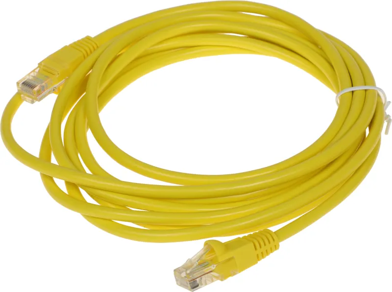 Патч-корд Buro UTP-5E-3M-Y UTP 4 пары cat.5E CCA molded 3м желтый RJ-45 (m)-RJ-45 (m)
