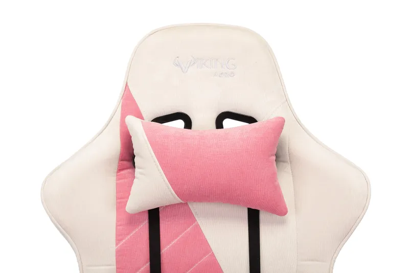 Кресло игровое Zombie VIKING X Fabric белый/розовый с подголов. крестов. пластик